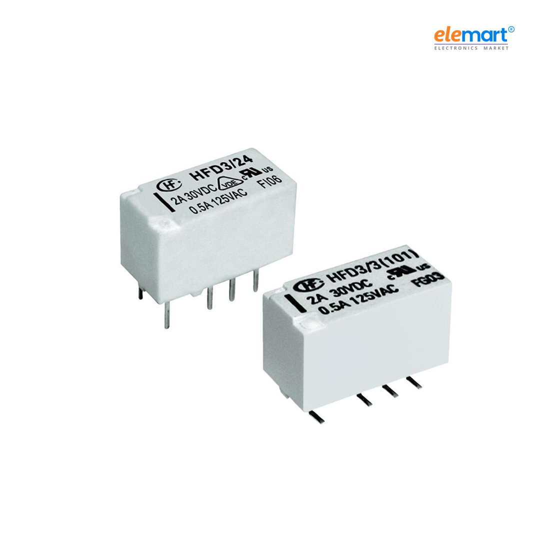 Hongfa HFD3/5 2A DPDT 5VDC Subminiature PCB Through Hole Signal Relay