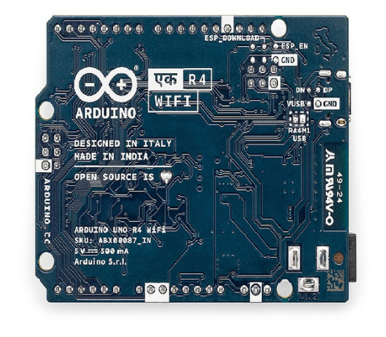 Official Arduino UNO EK (एक) R4 WiFi Made in India, Renesas RA4M1 / ESP32-S3 – Wi-Fi, Bluetooth, USB-C, CAN, DAC, OP AMP, Qwiic Connector, 12×8 LED Matrix