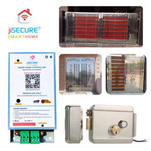 jiSECURE Main Gate Smart Door Lock | WiFi & Bluetooth Controller | Mobile App & Remote Access | Heavy Duty Electronic Lock for Enhanced Security