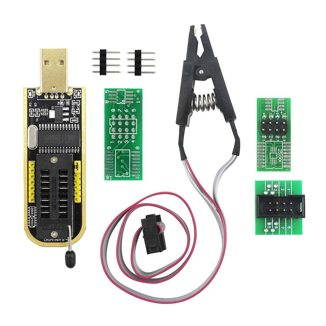 SPI BIOS Flash Program Clip - SOP16 to DIP8 Programmer Testing Clip