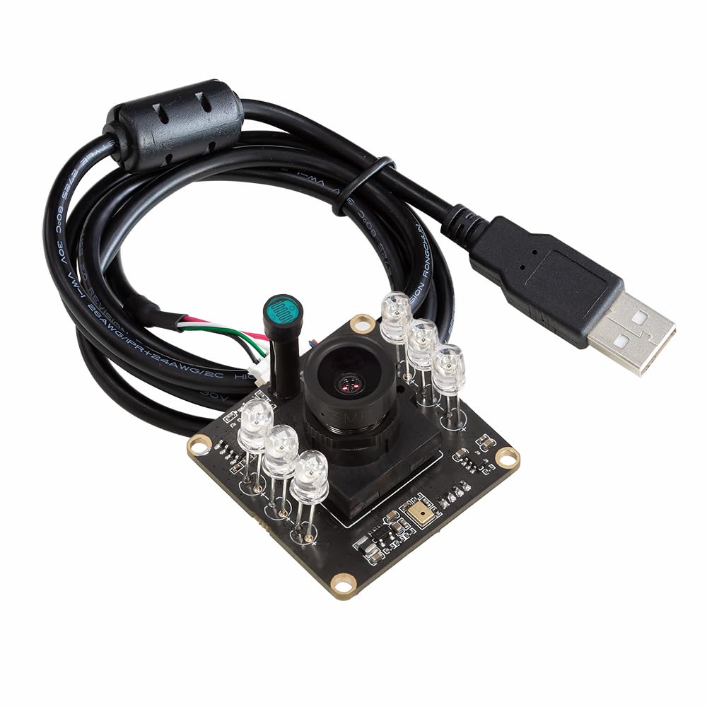 Arducam 1080P Day/Night Vision USB Camera, 2MP Infrared Webcam with Automatic IR-Cut Switching and IR LEDs