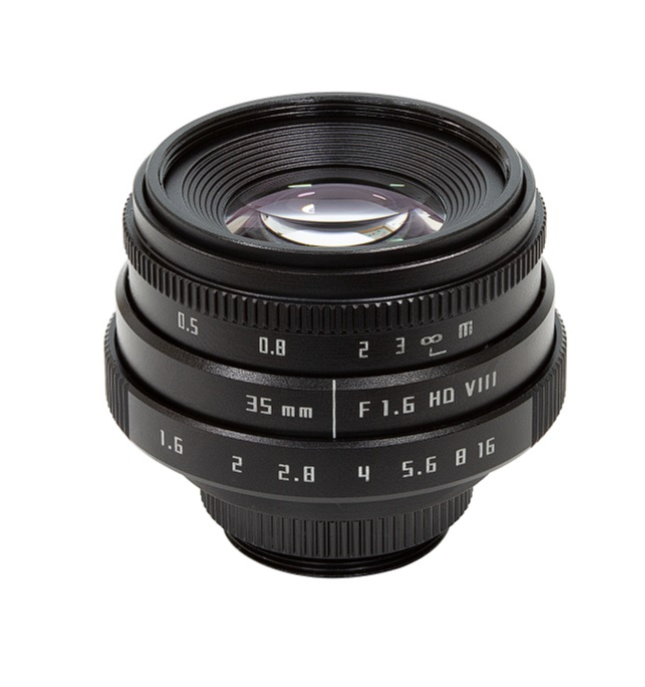 Arducam 35mm F1.6 Mirrorless C-Mount Lens for Raspberry Pi HQ Camera, with C-CS Adapter
