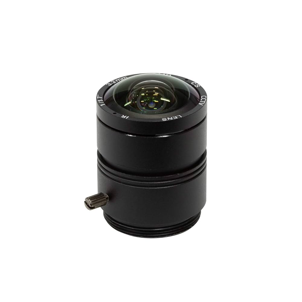 Arducam LN051 CS Lens for Raspberry Pi HQ Camera, 120 Degree UltraWide Angle CS-Mount Lens, 3.2mm Focal Length with Manual Focus