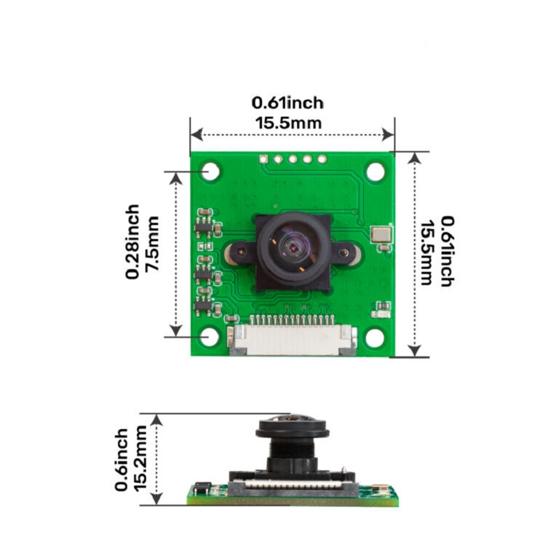Arducam 5MP OV5647 Fisheye Camera for Raspberry Pi, M8 Mount Lens