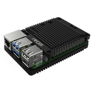 EDATEC Raspberry Pi5 Passive Cooling Open CNC Case, black