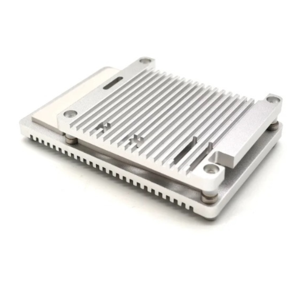 EDATEC Raspberry Pi5 Passive Cooling Open CNC Case, Silver
