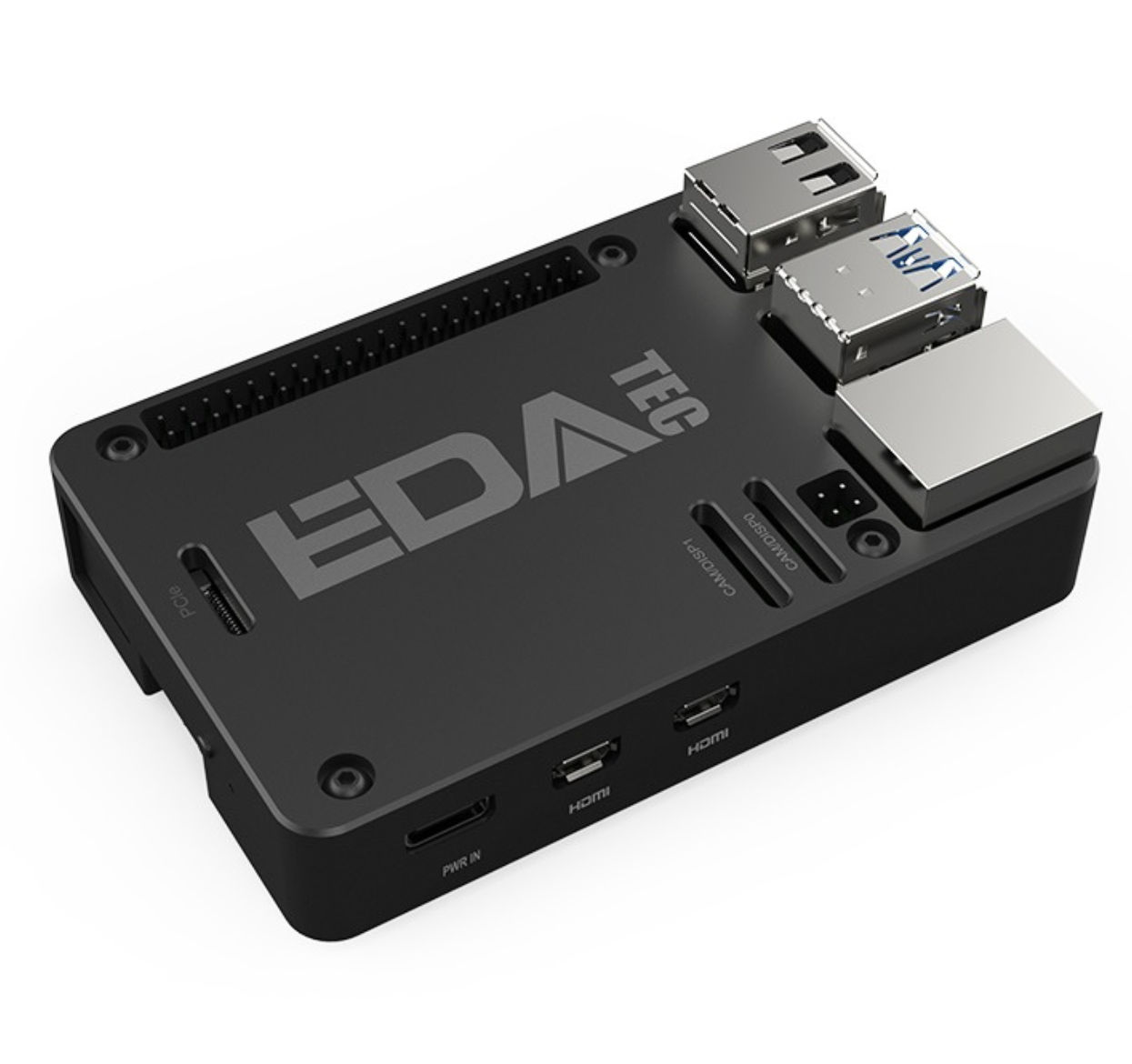 EDATEC Raspberry Pi 5 Passive Cooling CNC Box Black