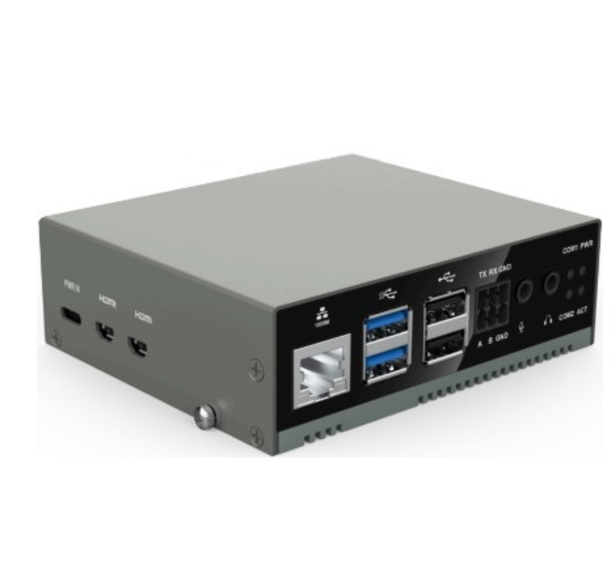 EDATEC ED-IPC3020-04001-P Industrial Computer Based on Raspberry Pi 5 with Pi5 4GB,Audio input & output,RS232 & 485, with 128GB SSD, with PoE