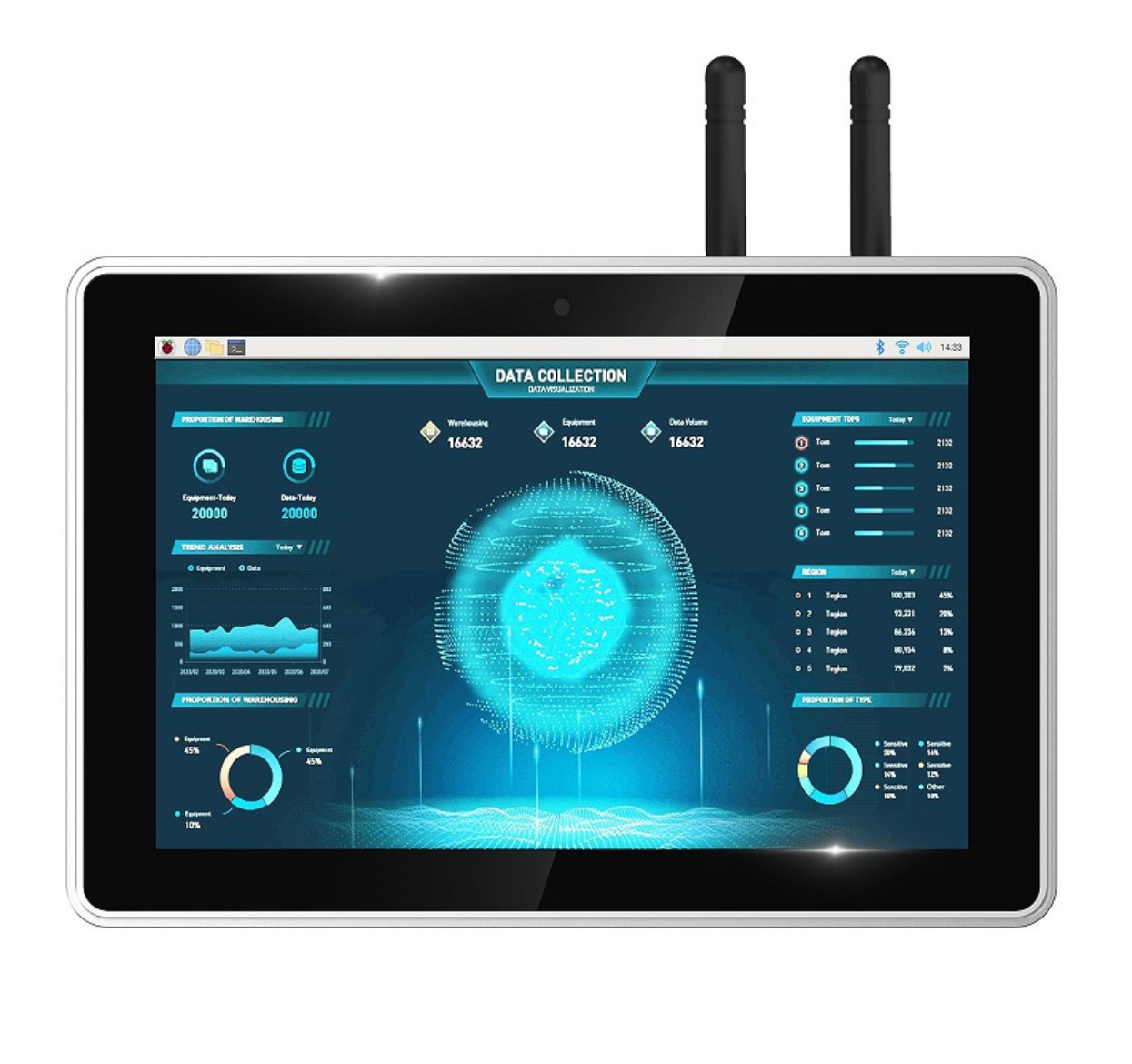 EDATEC ED-HMI2120-101C-1232 10.1-inch Industrial HMI Based on Raspberry Pi CM4 CM4102032 2GB RAM & 32GB eMMC with wireless