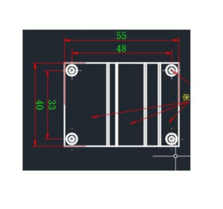 EDATEC CM4 Cooler, 55x40x13.5MM, Black Aluminum with 1.5mm & 3mm Screws