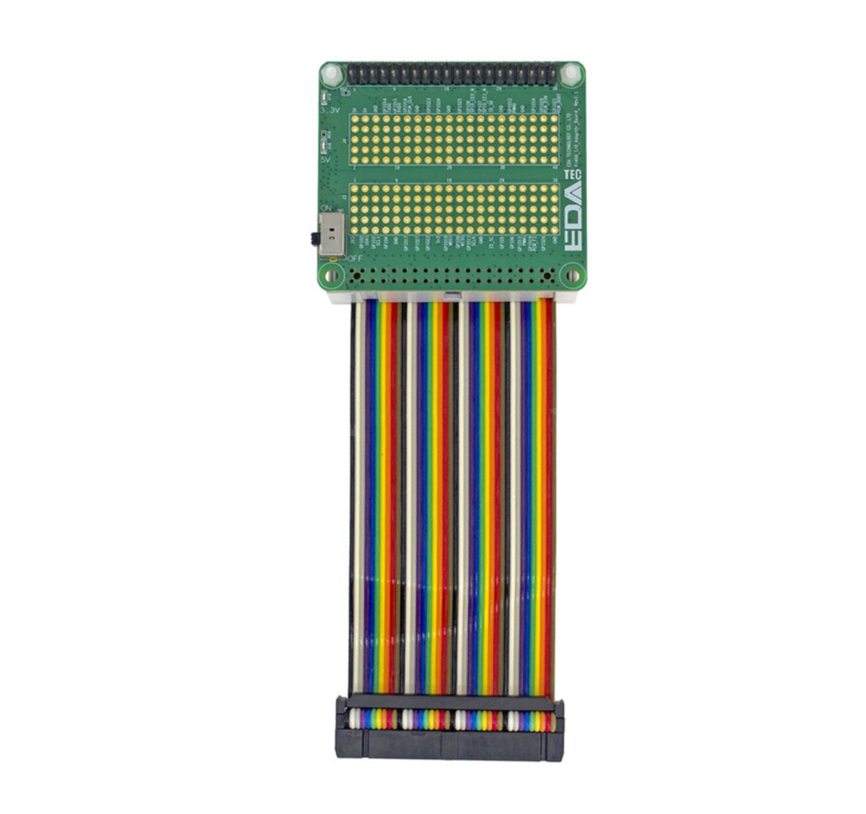 EDATEC 40pin I/O Protector for Pi400, Rainbow Cable