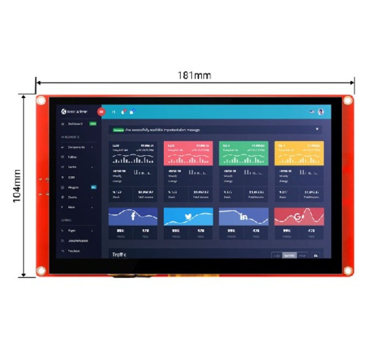 ELECROW ESP32 display 7.0 Inch HMI Display 800×480 RGB TFT LCD Touch Screen Compatible with Arduino/LVGL/PlatformIO/ Micropython Without Acrylic Case