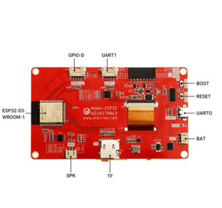 ELECROW ESP32 display-4.3 Inch HMI Display 480×272 RGB TFT LCD Touch Screen Compatible with Arduino/LVGL/PlatformIO/ Micropython Without Acrylic Case