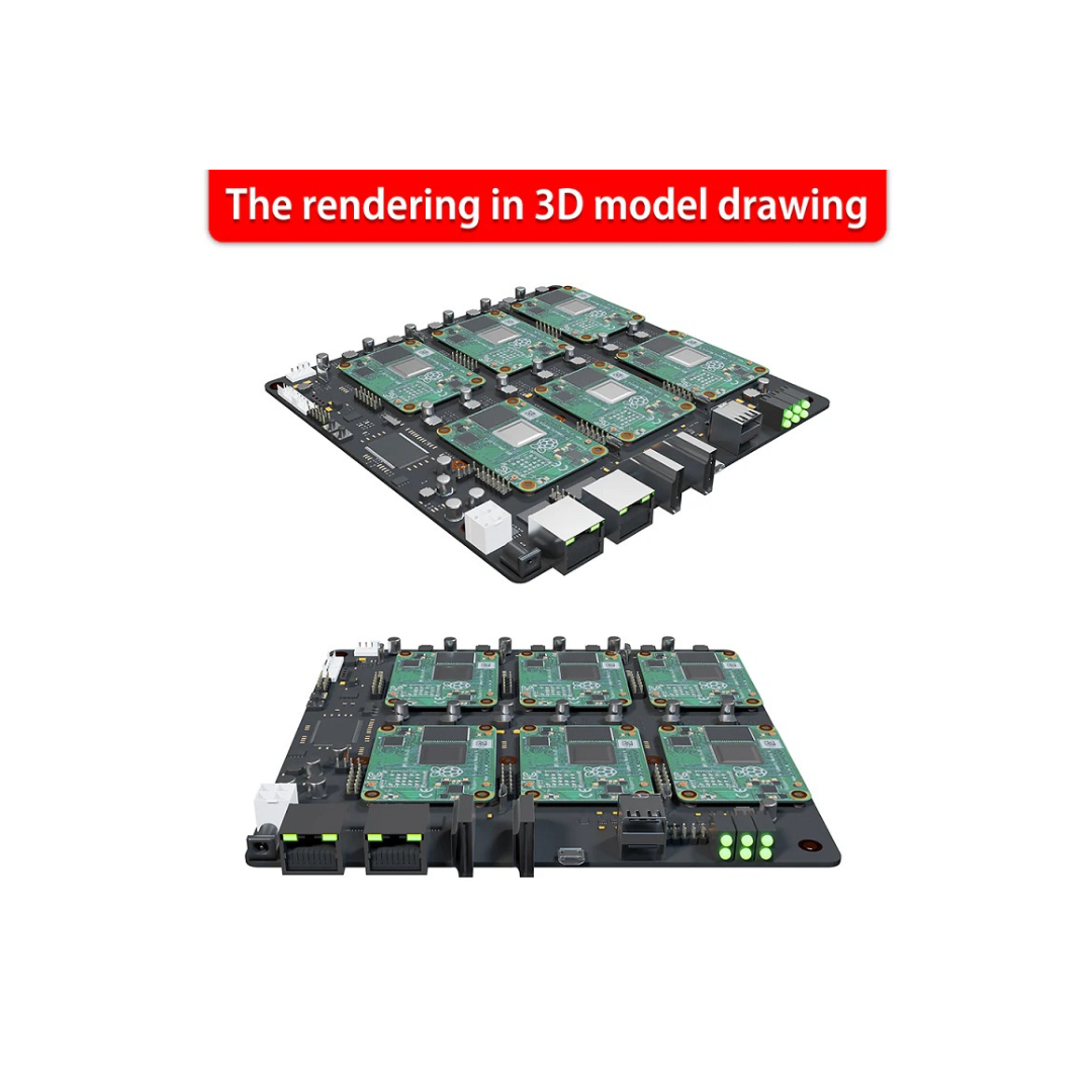 DeskPi Super6C Cluster Mini-ITX board for Raspberry Pi CM4 & CM5