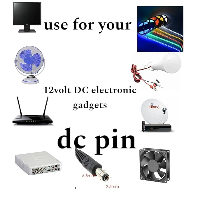 12 Volt 2 Amp Power Adapter Compatible for Set Top Box (Jio, Tata Sky, Tata Play, Airtel, Indigital), Dth Receiver, Printers, Ampli Speakers, LED TV, Monitors, CCTV Camera etc