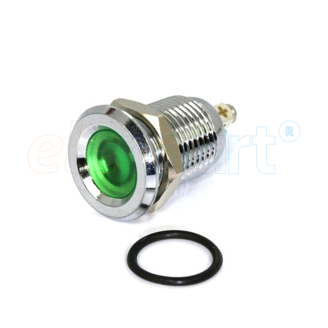 Green 10-24V 12mm LED Metal Indicator Light