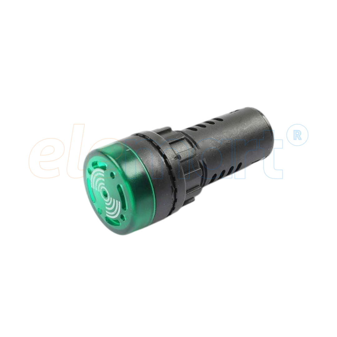 Green AC/DC 12V 22mm AD16-22SM LED Signal Indicator with Built-in Buzzer