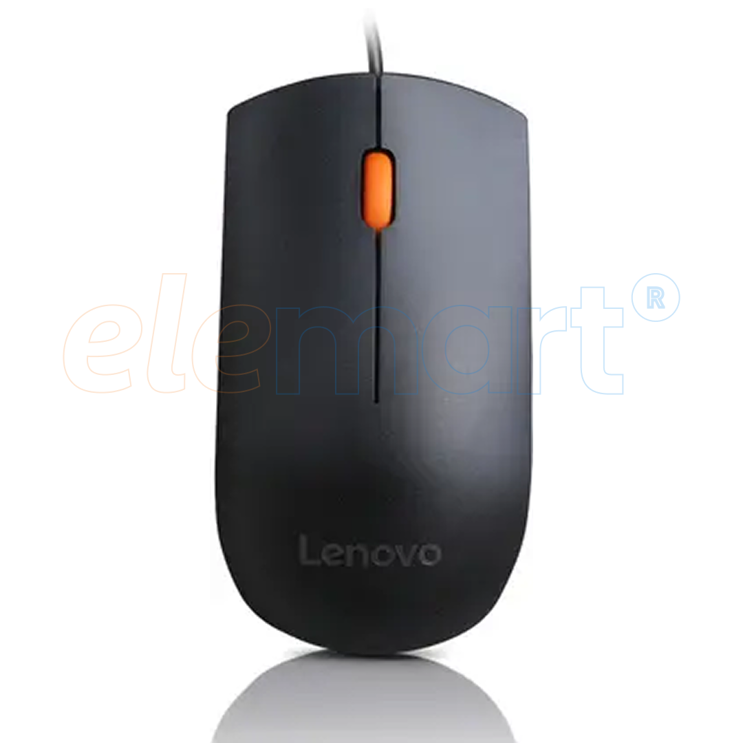 Lenovo 300 Wired USB Optical Mouse (Ambidextrous, USB 2.0, Black)
