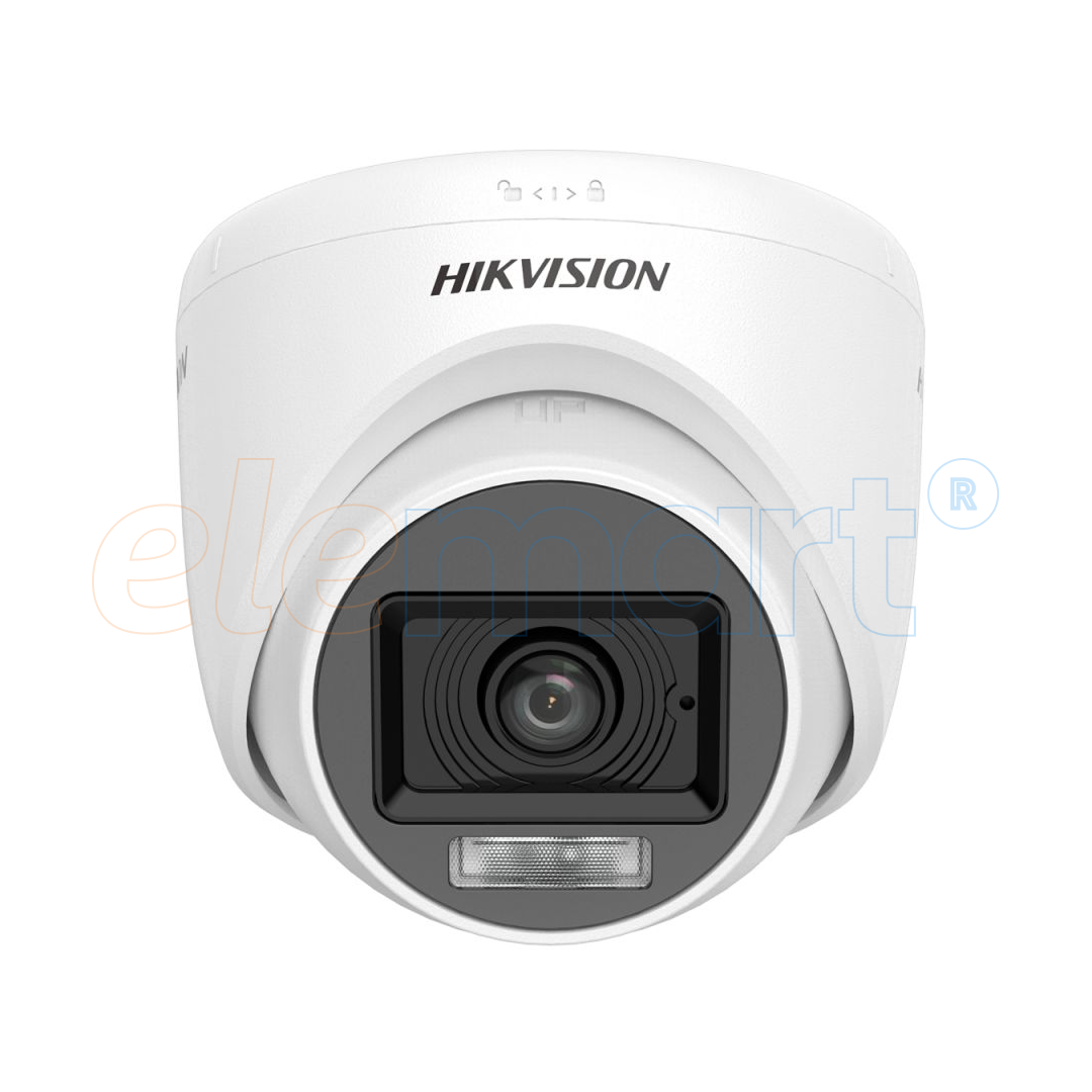 Hikvision 2MP Smart Hybrid Light Audio Turret Camera – STQC Approved (DS-2CE76D0T-LPFS)