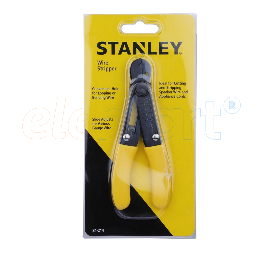 STANLEY 84-214-22 Wire Stripper, 130mm/5.25'' – Strips Wires (0.5mm-4mm), Looping/Bending Hole, Ideal for Speaker & Appliance Cords