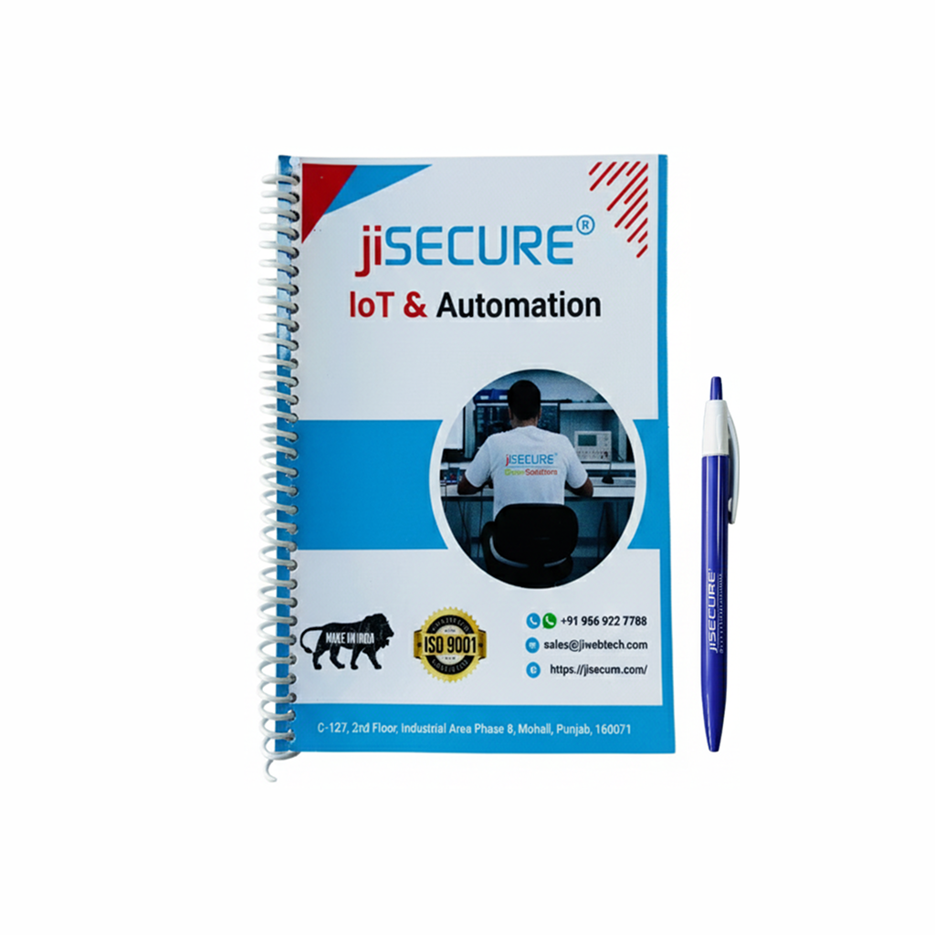 jiSECURE Heavy Duty Spiral Notepad with Free Pen – 120 Blank Pages, 140 GSM Paper, Kraft Cover – Ideal for Writing, Journaling, Sketching, Office/School Use