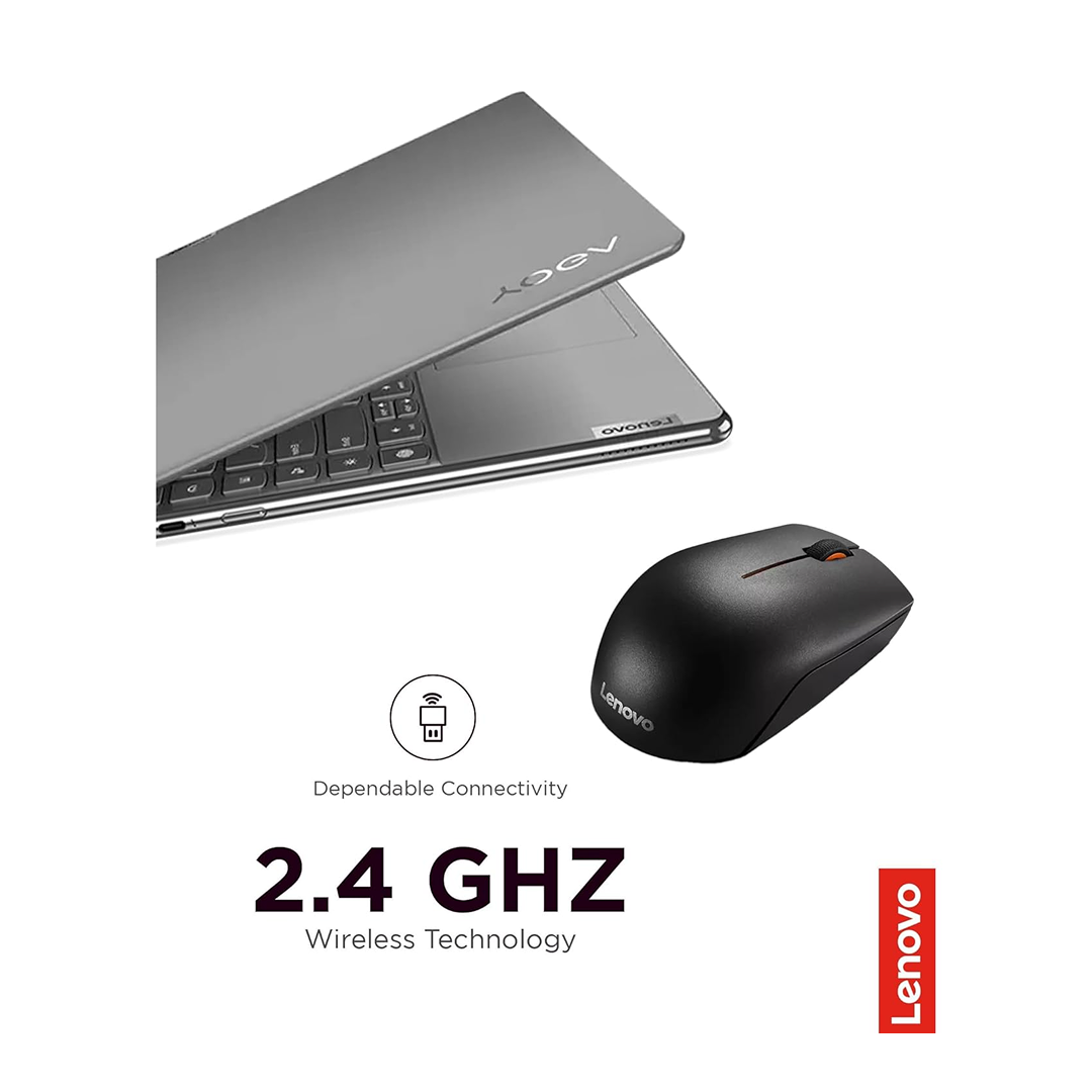 Lenovo 300 Wireless Compact Mouse, 1000 DPI, 10m Range, Ergonomic Design