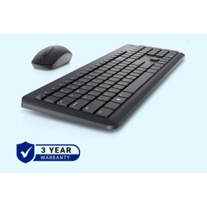 Dell KM3322W Wireless Keyboard and Mouse Combo, USB, Anti-Fade & Spill-Resistant Keys, Up to 36 Months Battery Life, 3-Year Advance Exchange Warranty - Black