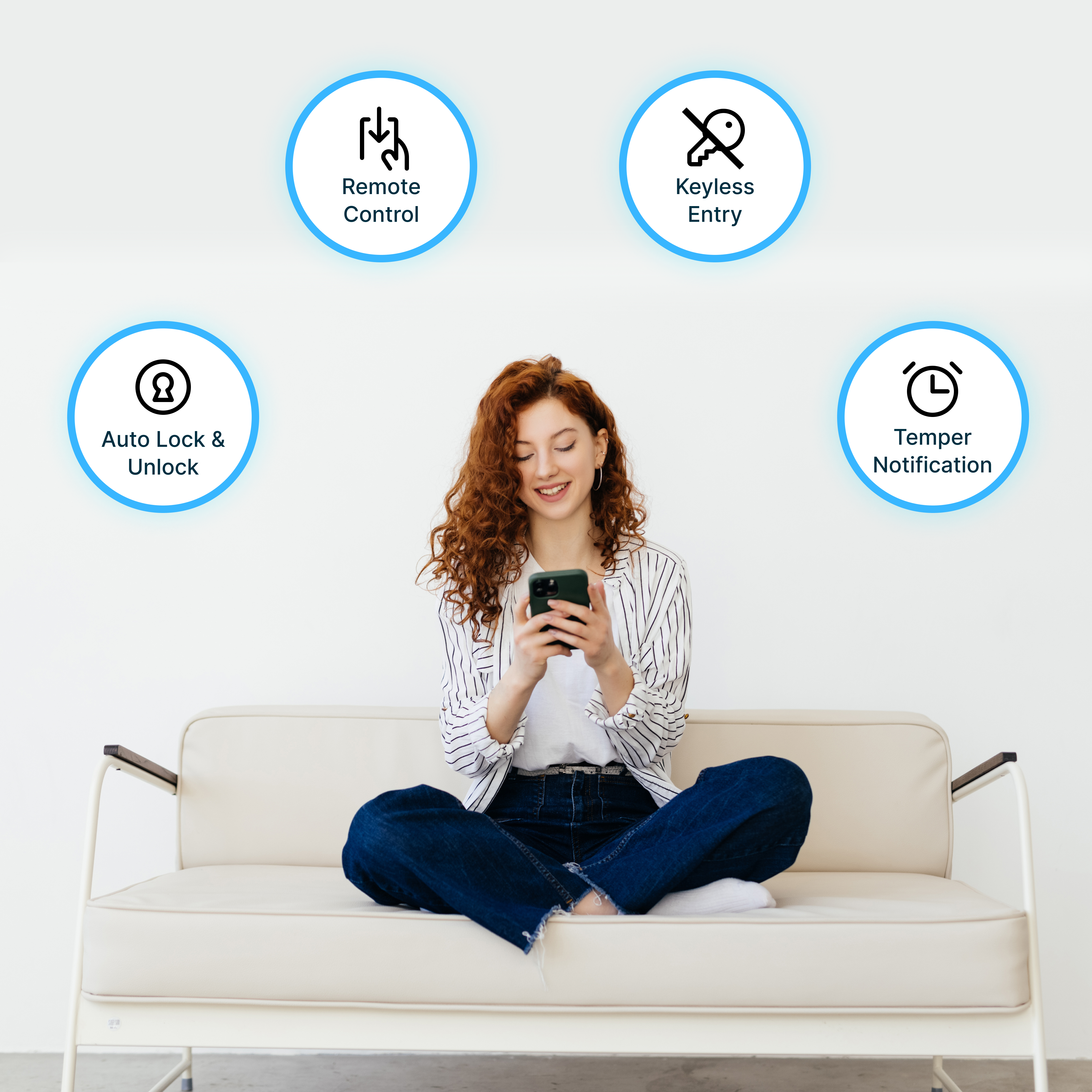 jiSECURE Wireless Smart Door Lock Controller with Adapter | Remote Automation | Compatible with Smart Locks & Home Systems