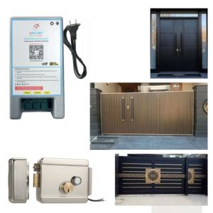 jiSECURE Smart Lock Controller with Electronic Lock | App & Manual Button Control | Universal Compatibility with Electronic Door Locks | Android & iOS Supported