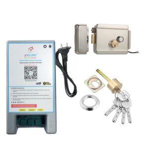 jiSECURE Smart Lock Controller with Electronic Lock | App & Manual Button Control | Universal Compatibility with Electronic Door Locks | Android & iOS Supported