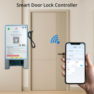 jiSECURE Smart Lock Controller | Control via App And Manual Button | Works with Any Electronic Lock | Easy Setup for Android & iOS Users