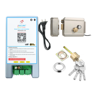 jiSECURE Smart Lock Controller with Electronic Lock | App & Manual Control | Compatible with All Electronic Locks | Sensor Included | Android & iOS Supported