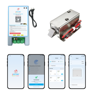 jiSECURE Smart Lock Controller with Electric Solenoid Lock | App & Manual Button Control | Universal Compatibility with Electronic Door Locks | Android & iOS Supported