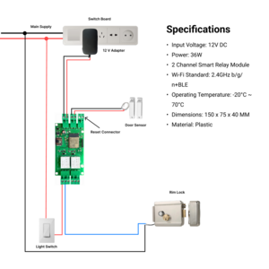 jiSECURE Wireless Smart Door Lock Controller with Adapter | Remote Automation | Compatible with Smart Locks & Home Systems