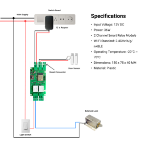 jiSECURE Wireless Smart Door Lock Controller with Adapter | Remote Automation | Compatible with Smart Locks & Home Systems