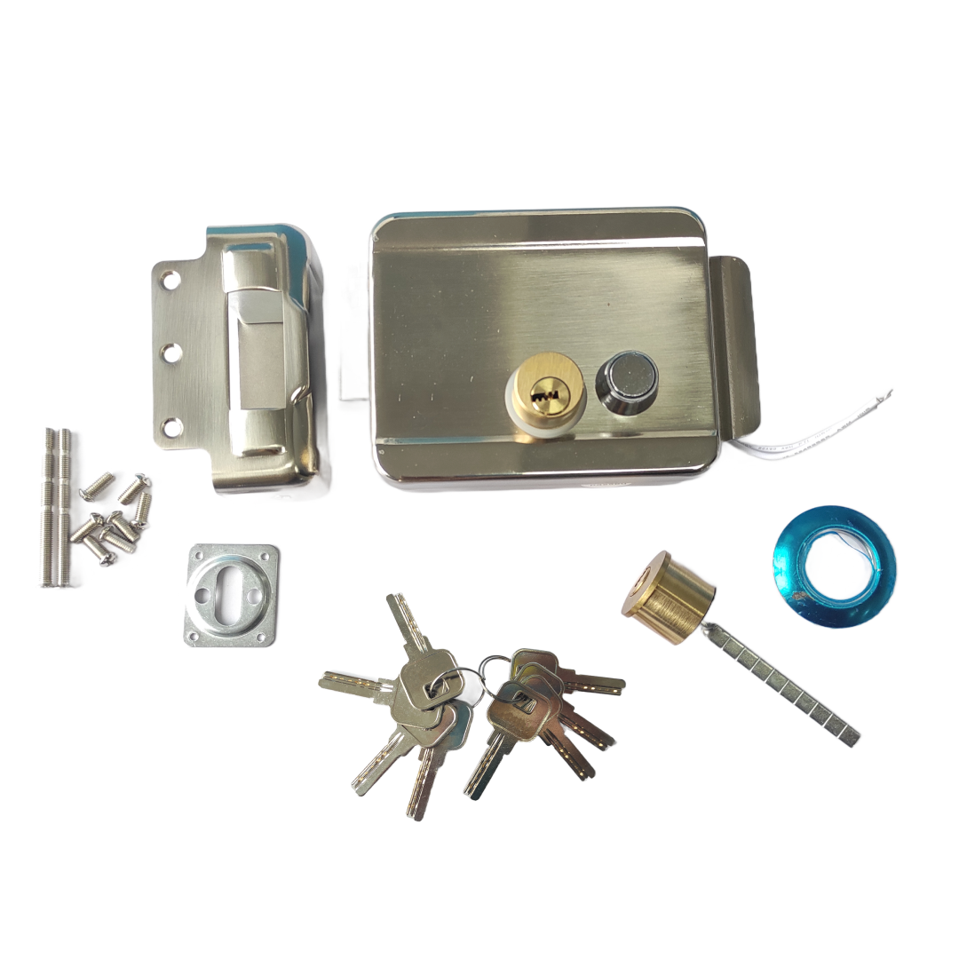 Electric Rim Lock 12V with 8 Keys | Heavy Duty Electric Door Lock for Home & Office