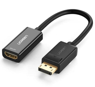 UGREEN DisplayPort to HDMI Adapter DP Male to HDMI Female Converter 1080P 60Hz Monitor Projector HDTV Display Cable with Adapter 12V 1A