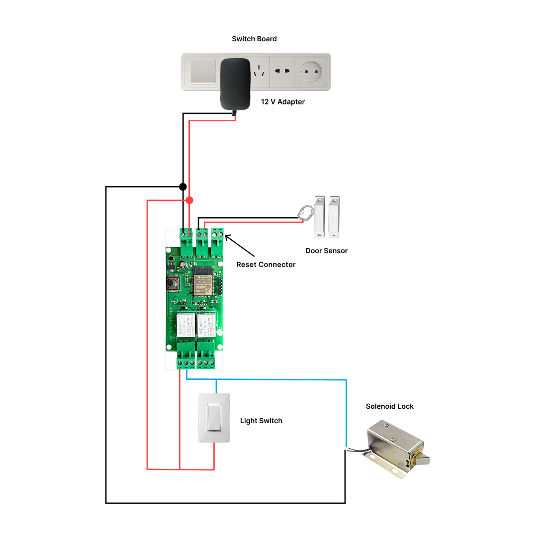 jiSECURE Wireless Smart Door Lock Controller with 12 volt  Adapter |  Compatible with Smart Locks
