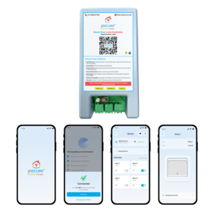 jiSECURE Smart Lock Controller with 12 volt Electric Solenoid Lock | App & Manual Button Control