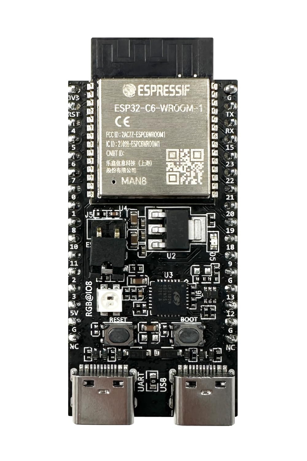 Espressif ESP32-C6-DevKitC-1-N8 Development Board | Wi-Fi 6, Bluetooth 5 LE, Zigbee & Thread