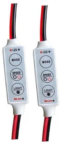 Wizzo {2 Pieces) 5 Speed & 6 Modes LED Strip Light Flasher Blinker Strip Controller for LED Module