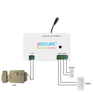 jiSECURE Smart Door Lock Controller, WiFi and Bluetooth Enabled, App-Based Access Control, Android and iOS Support
