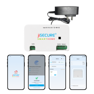 jiSECURE Smart Door Lock Controller with Electronic Lock, WiFi and Bluetooth Connectivity, App-Based Access Control, Android and iOS Compatible