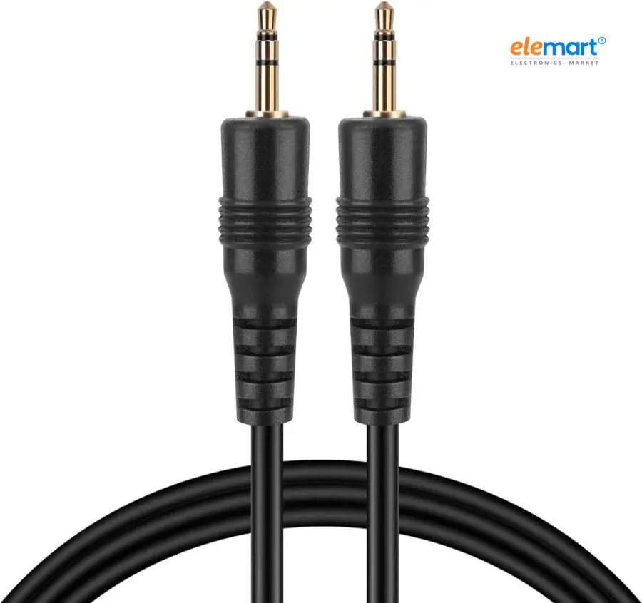 Vardhman 3m AUX Audio Cable, 3.5mm Male to Male, Gold-Plated Connectors, Black