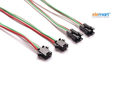 Electronic Spices JST SM 3-Pin Male and Female Connector Adapter with Electrical Cable Wire for LED Light
