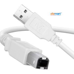 Elemart High Speed USB 2.0 (1.5 Meter) Printer Cable USB Scanner Cable A Male to B Male Compatible with Printers, Scanner for Canon, Brother, Dell, HP, Samsung, Lexmark, Panasonic 2 Year Warranty.