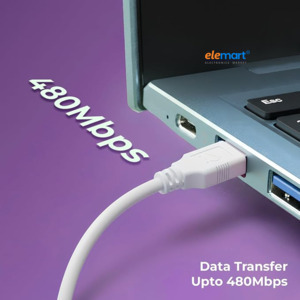 Elemart High Speed USB 2.0 (1.5 Meter) Printer Cable USB Scanner Cable A Male to B Male Compatible with Printers, Scanner for Canon, Brother, Dell, HP, Samsung, Lexmark, Panasonic 2 Year Warranty.