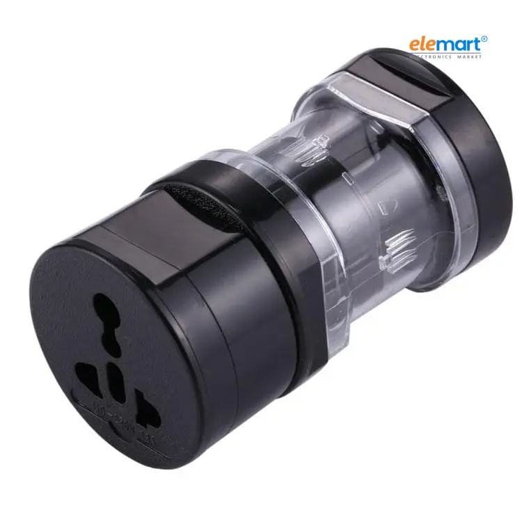 Universal Travel Adapter – All-in-One EU, AU, UK & US Plug Compatibility (Black)
