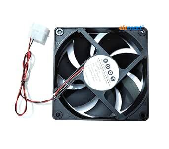 Combo Pack of 2 PC Cooling Fans – 120mm 12V 3000RPM Axial Fan with Molex Connector & DC 12V CPU Case Cooling Fan with JST Connector (Black)