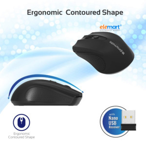 Promate Clix Ergonomic Wireless Optical Mouse